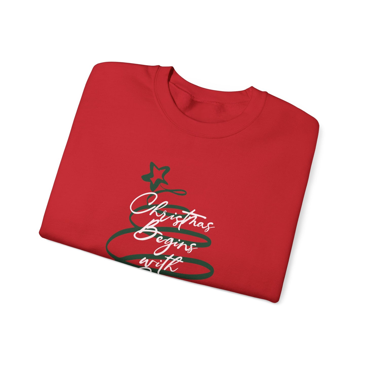 Christmas Begins with Christ Unisex Sweatshirt