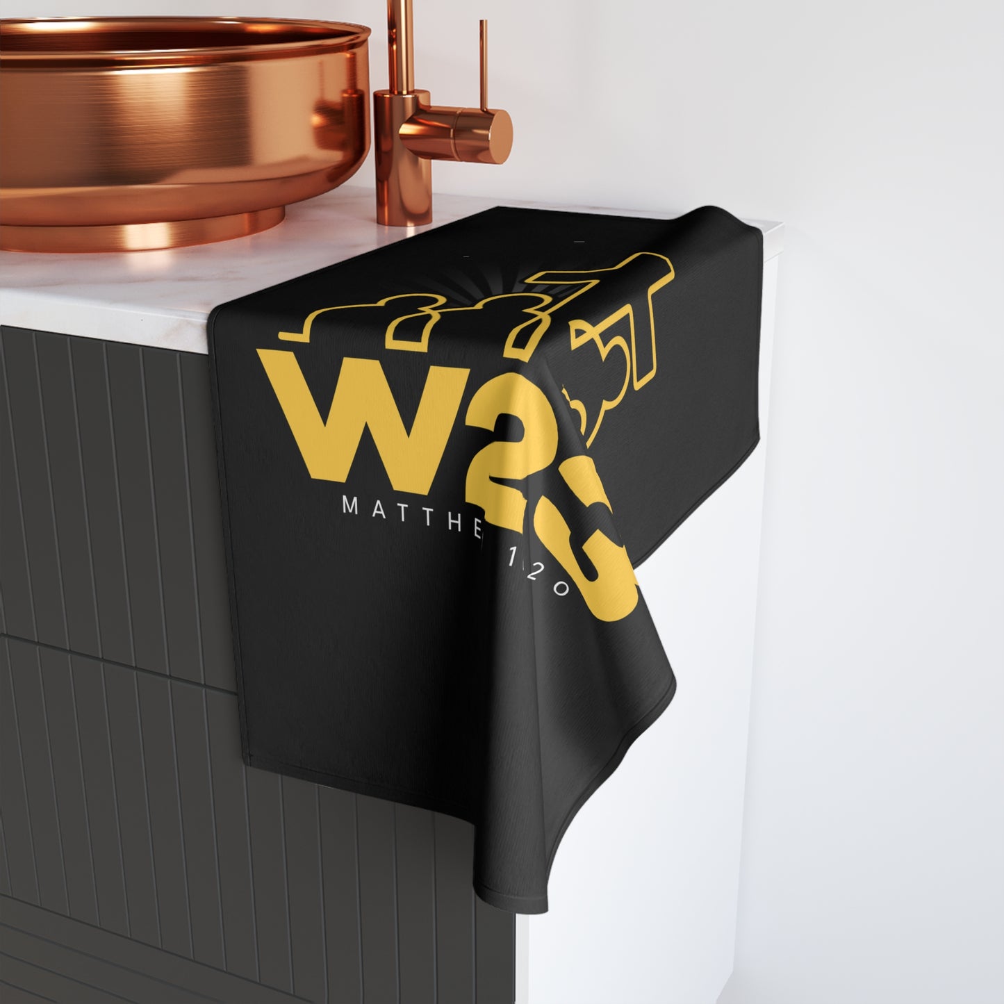 W23 Logo - Inspirational Hand Towel with Cross Design