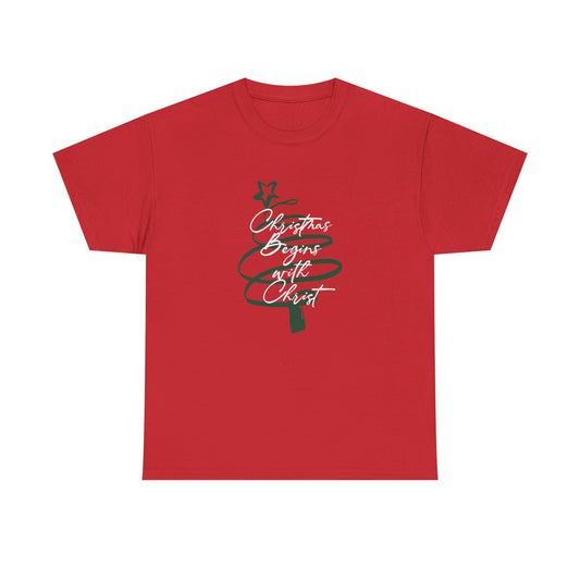 Christmas Begins with Christ Unisex Tee