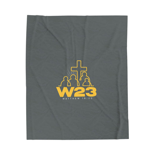 W23 Logo - Cozy Faith-Inspired Velveteen Plush Blanket