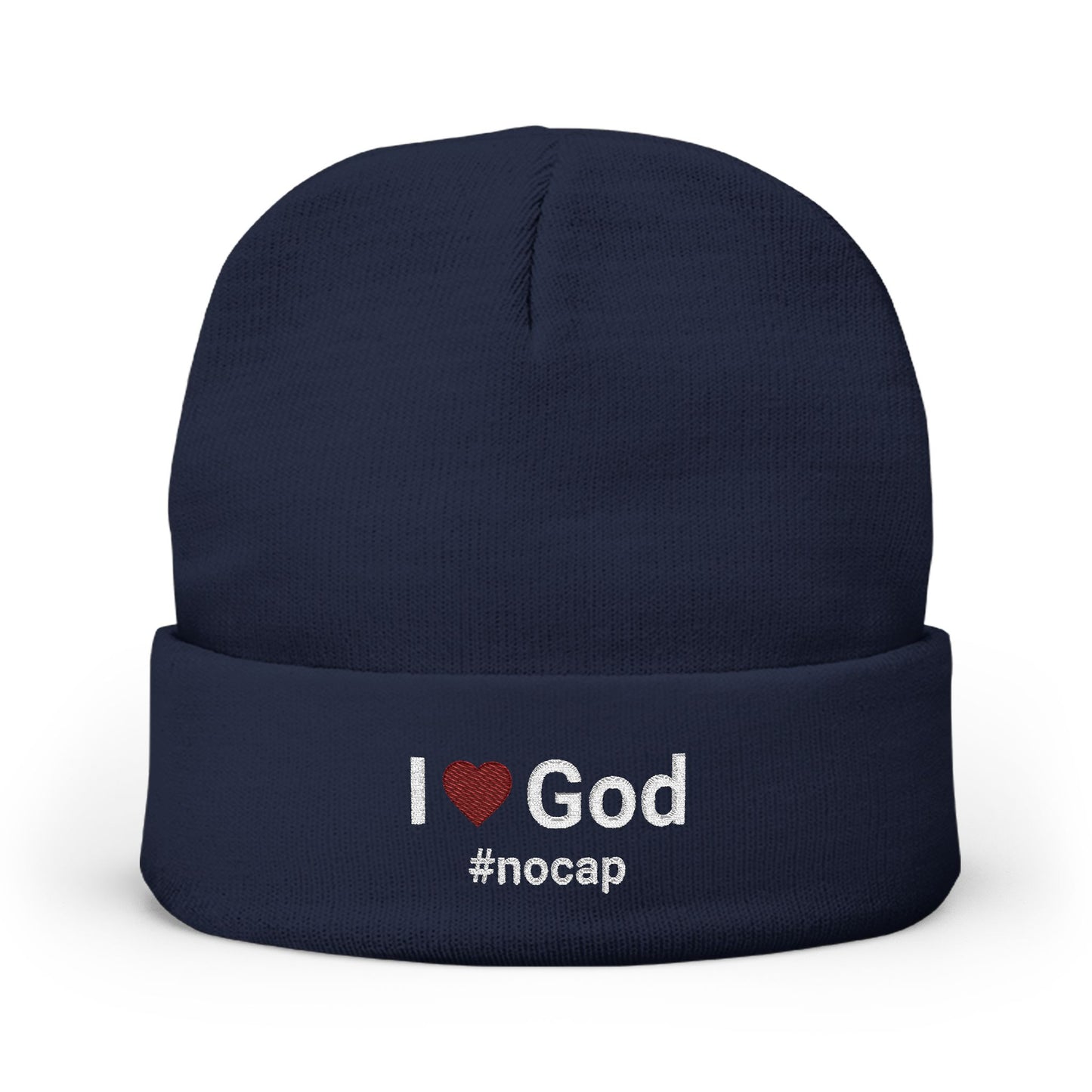 I Love God #nocap Embroidered Beanie