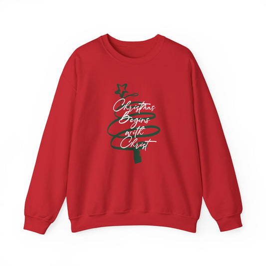 Christmas Begins with Christ Unisex Sweatshirt